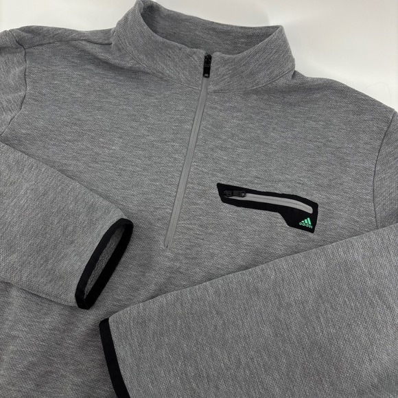 adidas Other - Adidas Mens Pullover XL Gray Quarter Zip B88408 Waffle Knit Fleece Golf Outdoor